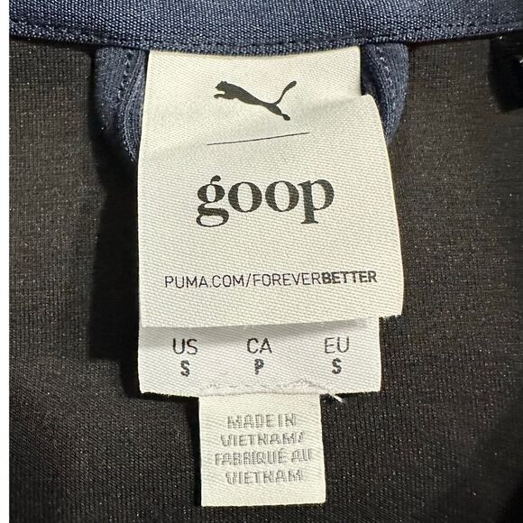 PUMA X Goop Track Jacket Women's Small Blue Black Full Zip Long Sleeve Pockets - Picture 6 of 11
